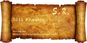 Sill Klaudia névjegykártya