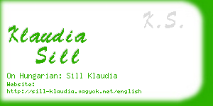 klaudia sill business card